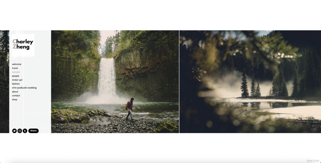 Portfólio on-line de fotografia de viagem de Charley Zheng